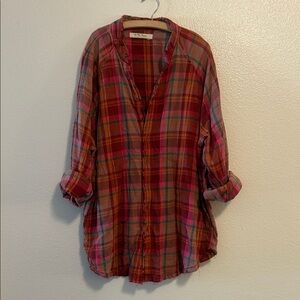 Free People Multicolor Plaid Tunic